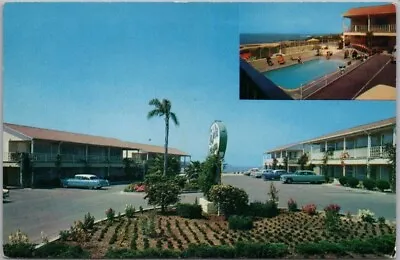 La Jolla California Postcard LA JOLLA SHORES HOTEL Pool View 1950s Cars Unused • $5.60