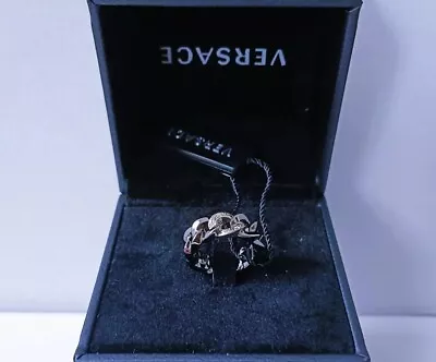 Versace MEDUSA CHAIN Dark Silver Ring (Sz15) New In Box + Tags. RRP $660.  • $365