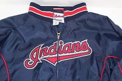 Authentic Majestic Cleveland Indians Zip Up Jacket Size Youth Medium • $18