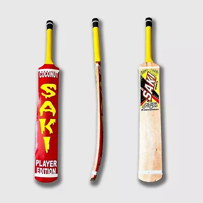 Saki Pro Tape Ball Cricket Bat Coconut Wood Made In Sialkot Pakistan • £71.99