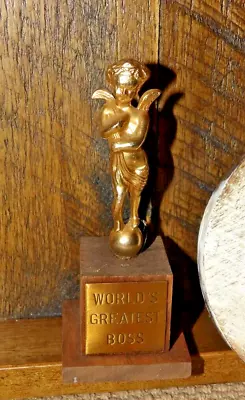 Vintage Trophy  World's Greatest Boss  4  Wood & Metal Gag Gift-Dundie! • $12