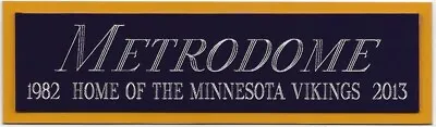 Metrodome Vikings Nameplate Autograph Signed Roof-seat Back-football-turf-photo • $10