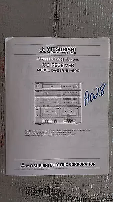 Mitsubishi Da-51 50 R Service Manual Original Repair Book Stereo Cd Player Tuner • $22.50