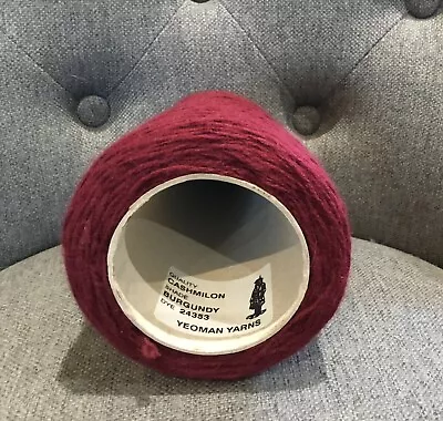 CONE YARN 188g KNITTING CROCHET YEOMAN CASHMILON 4ply Burgundy 100% Acrylic • £6.50