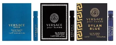 3 Samples Vial VERSACE DYLAN BLUE - EROS - POUR HOMME For Men 0.03 Oz EDT Spray • $9.95