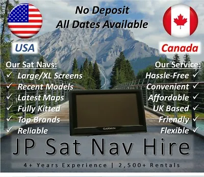 Sat Nav GPS Hire Rental North America - Large Screen Latest Maps - Up To 21 Day • £23.99