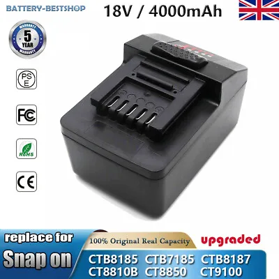 £46.90 • Buy Replace Snap On 18V 4.0Ah Battery CTB8185 CTB8187 CT8810B CT8850 CT7850 CTB7185