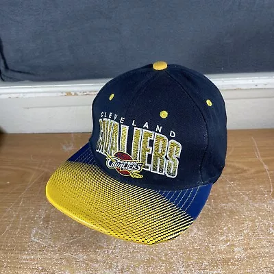 Cleveland Cavaliers Navy Yellow Hat NBA Mitchell & Ness Snapback Cap Hat Cap • $12.18