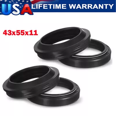 43x55x11 Front Fork Damper Shock Absorber Fork Dust & Oil Seal For Motorcycles • $7.99