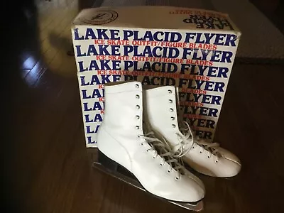 Vintage Lake Placid Flyer  Figure Ice Skates #690 Elk Leather Womens Size 9 • $40