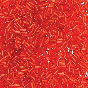 Silver-Lined Transparent Flame Red Miyuki Bugle Beads 3mm (#1) (BGL1-9010-TB) • $9.49