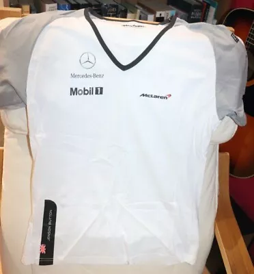 £10 • Buy F1 Formula 1 Vodafone McLaren Mercedes Jenson Button T-shirt White Grey Large