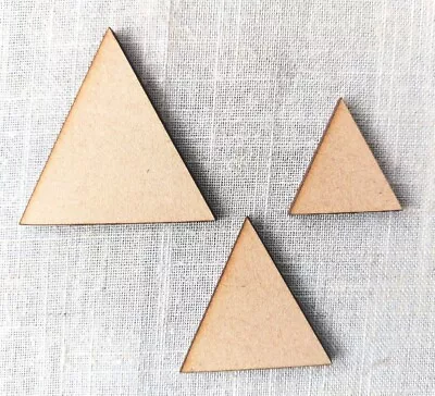 Wooden Triangles Craft Shapes Embellishments Blank Laser Cut Decorations MDF • £2.59