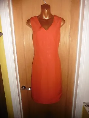 £6.49 • Buy Gorgeous Linen Mix Burnt Orange Summer Cocktail Shift Laura Ashley Dress Size 14