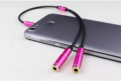 £2.99 • Buy RED 3.5mm Headphone Microphone Jack Splitter Cable 4 Pole Mic Adapter Adaptor
