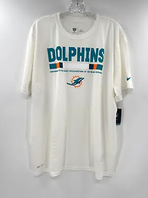 Miami Dolphins Team Issued White Dri-fit Short Sleeve Shirt New W/tags Xxl • $16.99