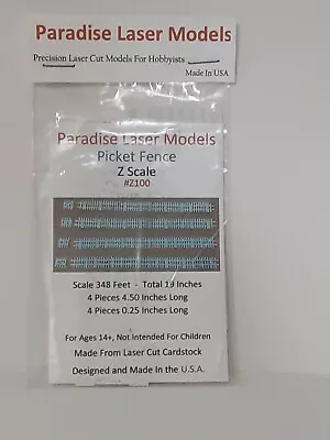Picket Fence - Z Scale - Laser Cut • $7.50