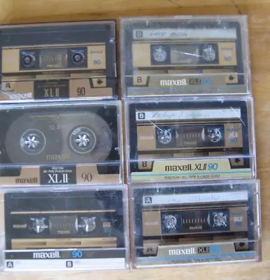 6 Maxell XLII  Type II 90 CrO2 Cassettes  - Sold As Used • $12
