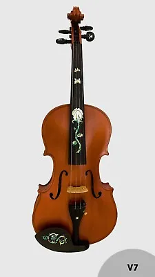 Solid Tiger Maple Handmade Violin Rose Real Mop Inlay Abalone Professional V7 • $850