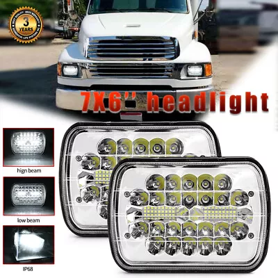 Pair Fit Sterling Truck 5x7'' 7x6  Commercial Truck LED Headlight Hi/Lo Beam DRL • $39.98