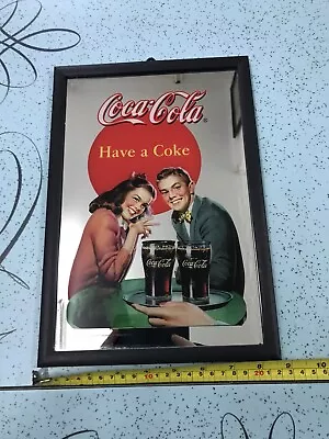 Vintage Coca Cola Advertising Pub Bar Man Cave Mirror Framed Lot 4 • £12.99