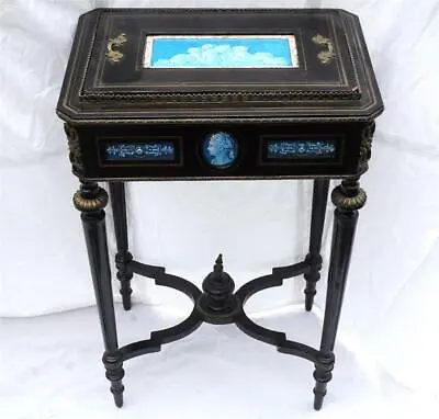 Mxxx ANTIQUE 19TH CENTURY FRENCH EBONISED WOOD JARDINIERE CABRIOLE LEGS POTTERY • £649.99
