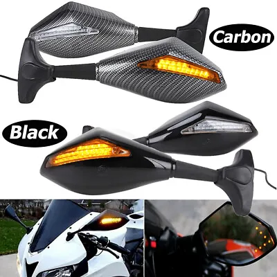 Motorcycle LED Integrated Turn Signal Mirrors For Honda CBR 600 F4i 929 954 RR • $28.63