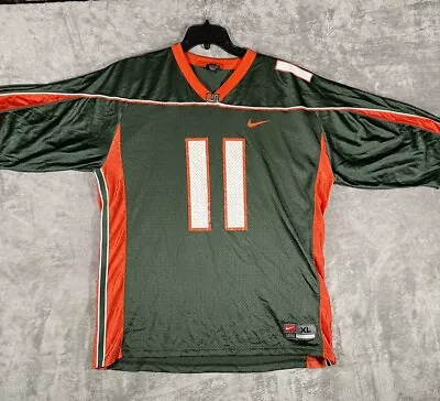 Miami Hurricanes Jersey Green Orange Football College Nike Team XL The U • $28.99