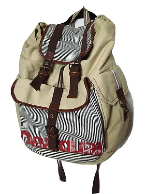 DESIGUAL Medium Sand Blue Buckle Backpack • $25