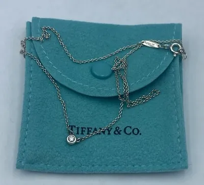 • Tiffany & Co Sterling Silver Peretti Diamond By The Yard Necklace 16” .05 Ct • $319