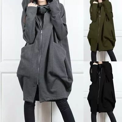 £12.99 • Buy Women's Long Sleeve Zip Up Hooded Hoodie Jacket Jumper Cardigan Coat