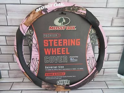 MOSSY OAK PREMIUM  PINK   CAMO STEERING WHEEL COVER 14.5 - 15.5 Universal NWT • $14