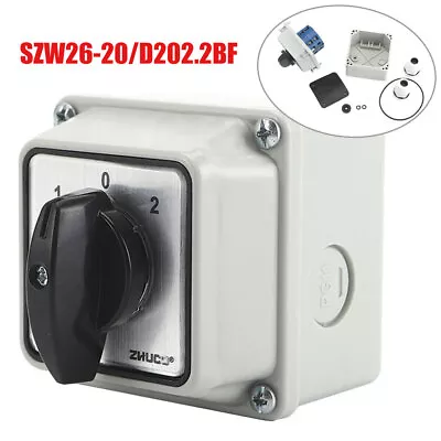 Universal Rotary Cam Selector Changeover Switch SZW26-20/ D202.2BF Heschen 20A • £12.29