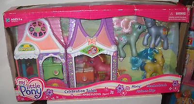 #2587 Hasbro My Little Pony Celebration Salon W/Amberlocks & 3 Ponies • $308.75