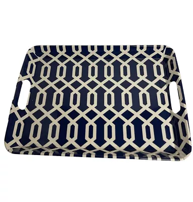Blue And White  Large Melamine Handled Serving Tray - 18 1/2   X  13 1/4  • $29.99