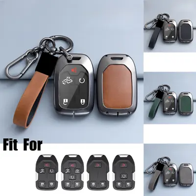 Zinc Alloy Leather TPU Car Key Fob Case Cover For Chevrolet Silverado GMC Yukon • $27.90