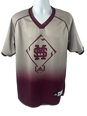 Adidas Mississippi State Bulldogs Baseball Jersey 44 Authentic Team Issue Sample • $24.88