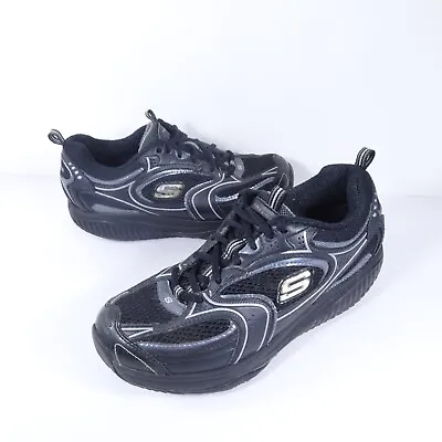 Skechers Women's Shape Ups XF Accelerators Fashion Sneaker Black Silver Size 6.5 • $34.99