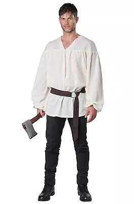 Brand New Medieval Renaissance Pirate Peasant Shirt Adult Costume (Beige) • $27.74