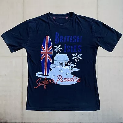 Black Fake London Genius Surfers Paradise S/S T-Shirt Top Size Medium • £24