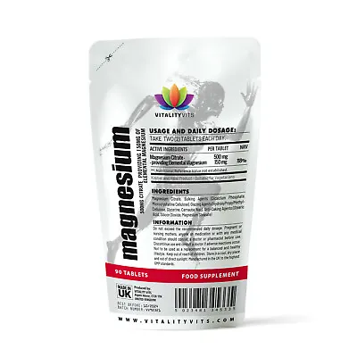 £2.49 • Buy Magnesium Citrate 300mg Vegan Tablets – Fatigue, Muscle & Bone Health - Capsules