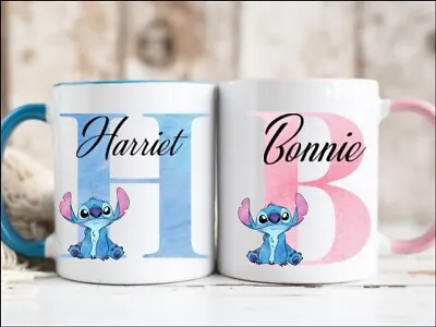 Stitch Inspired Personalised Cup Blue Or Pink With Any Name • £7.99