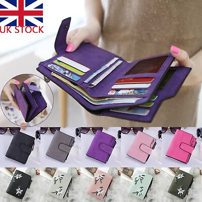 £6.58 • Buy Women Short Small Money Purse Wallet Ladies Leather Folding Coin Card Holder UK