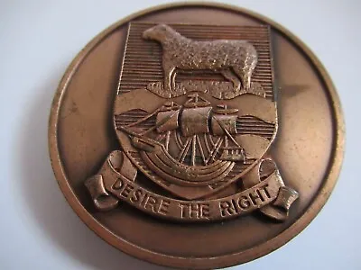 Falklands Militaria - Bronze Coloured Medal / Coin 7cm - Desire The Right • £20