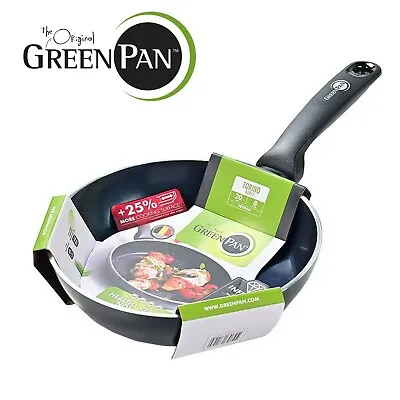£19.99 • Buy GreenPan Torino Ceramic Non-Stick Frying Pan Oven Safe Healthy - 20 Cm Black UK