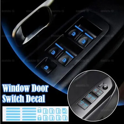 Blue Universal Luminous Car Interior Window Door Switch Sticker Car Accessories • $4.35
