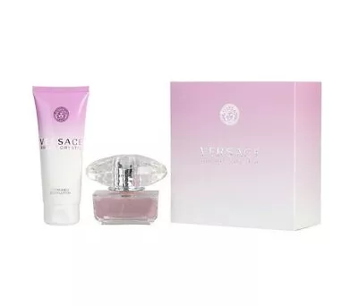 Versace Bright Crystal 1.7 Oz EDT Spray Womens Perfume+ 3.4 Lotion Gift Set NIB • $52.50