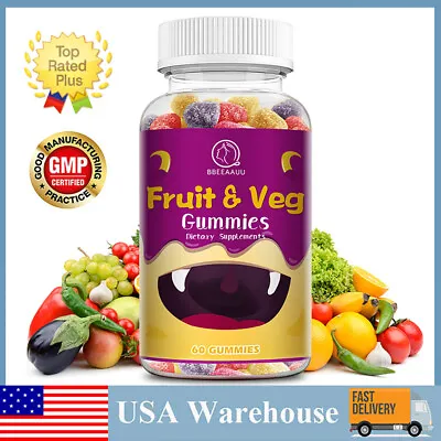 60 Veggie Fruit Gummies Vitamins & Minerals VEGGIES & FRUIT Dietary Supplements • $14.43