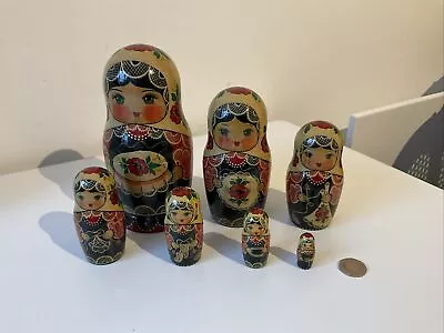 Vintage Russian Matryoshka Nesting Stacking Dolls 7 Pieces 16cm Tall Signed? • £20