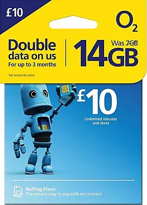 Latest O2 Big Bundle 20GB +UNLIMITED Calls Txt £10 Pay As You Go 2 FOR 99P • £0.99